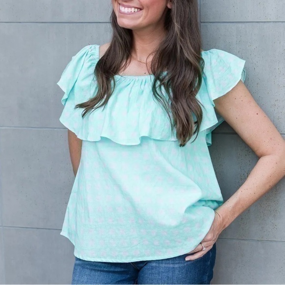 Michelle Mcdowell Gathered Goods Gingham Olivia Top Size Medium New with tags